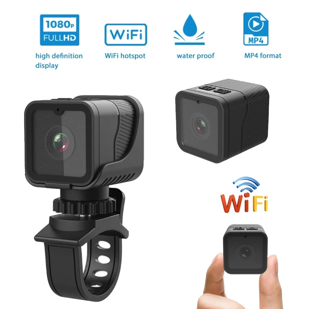 

Sports Mini Camera with Hotspot 1080p High-definition DV Waterproof WiFi Camera for Motorcycle and Bicycle Driving Recorder