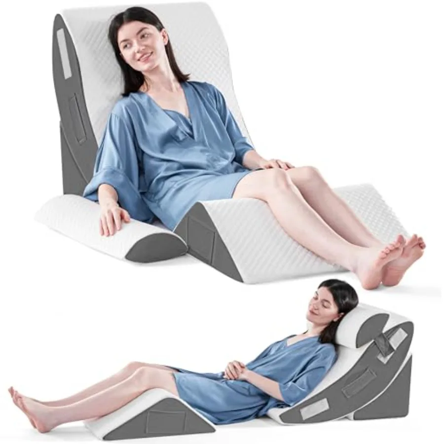 

Orthopedic Bed Wedge Pillow Set for Sleeping, Post Surgery Foam Pillow for Body, Back and Leg Pain Relief, Triangle Adjustable