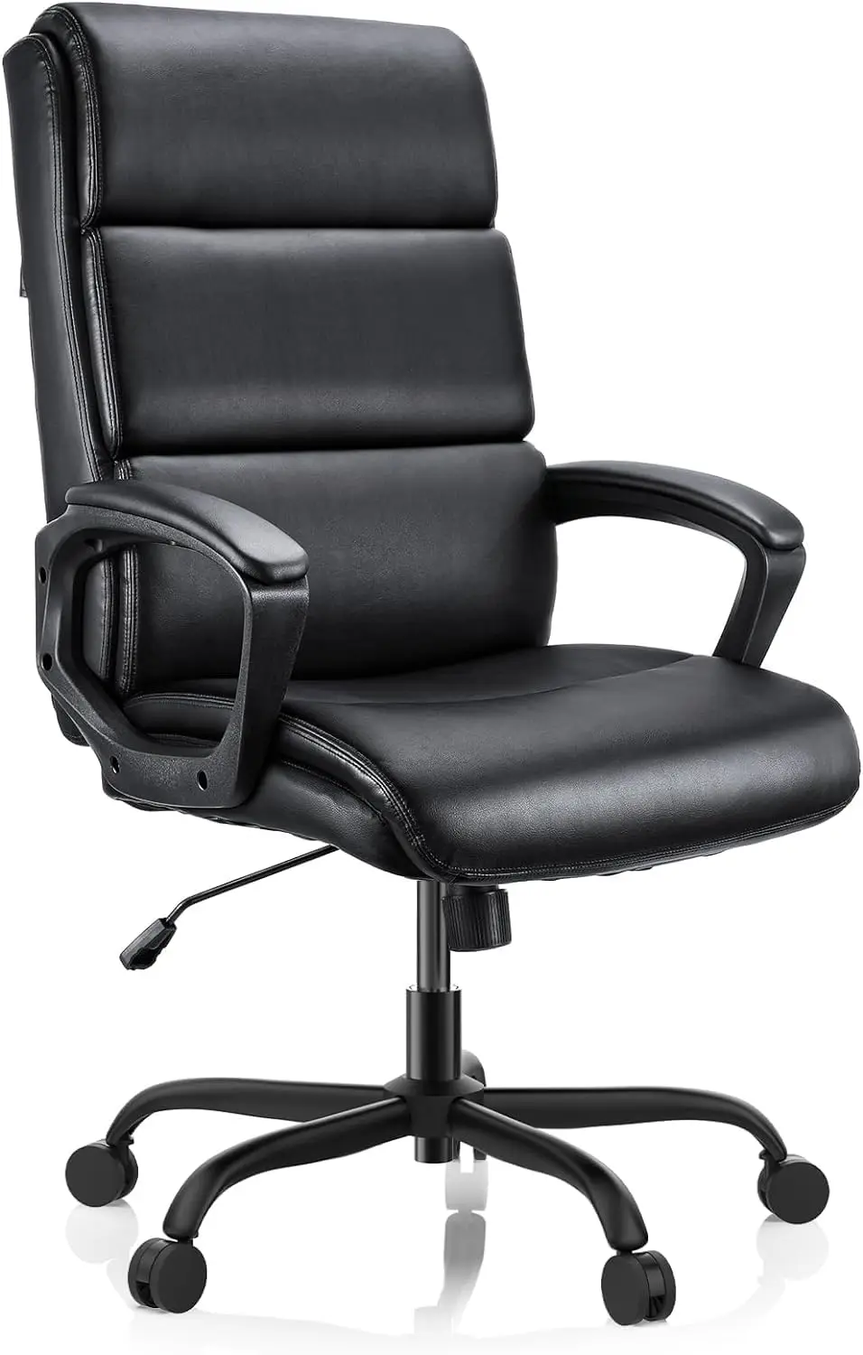 

Leather Office Chair, Bonded Leather Executive Computer Chair, High Back Desk Chair with Padded Armrest, Thickened Cushion, Swiv