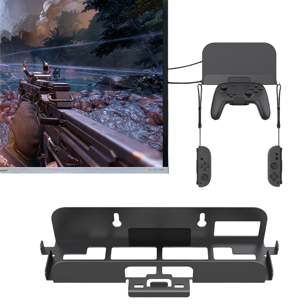 Wall Mount Host Stand with Controller Hook Hanging Wall Holder for Switch 2 Game Console Wall Mounted Holder Bracket