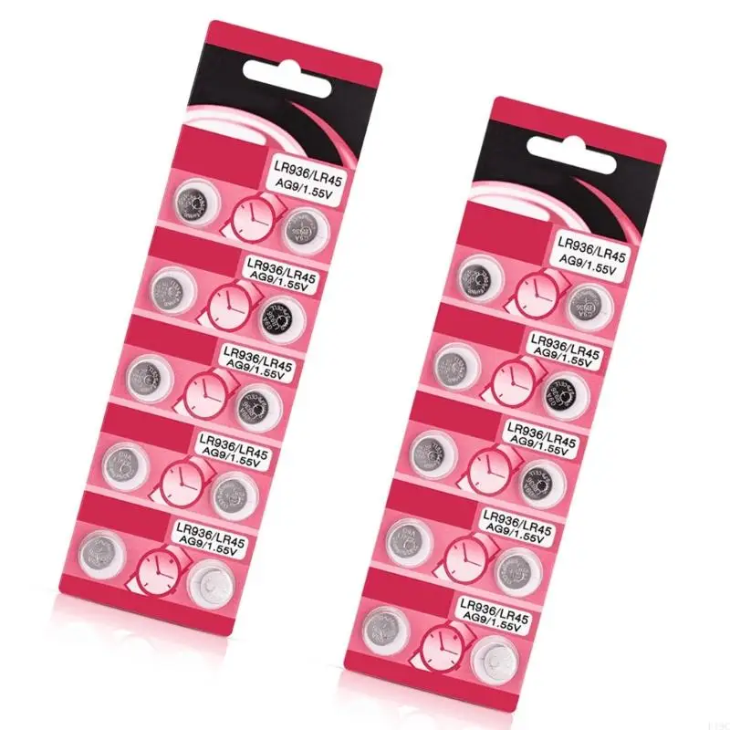 F19C 10/20Pieces High Capacity AG9 LR936 Alkaline Button Cells AG9 Battery For Low Power Devices Like Toy And Remotes