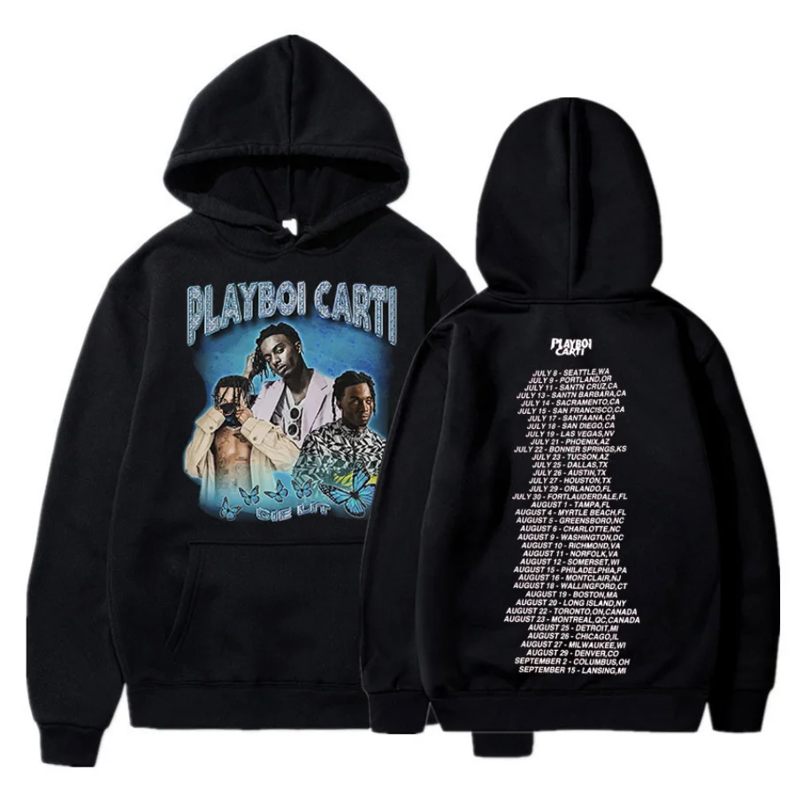 Rapper Playboi Carti Whole Lotta Red Oversized Women/Men Hoodie Sweatshirt Music Album Die Lit Pullover Hooded Jacket Outerwear