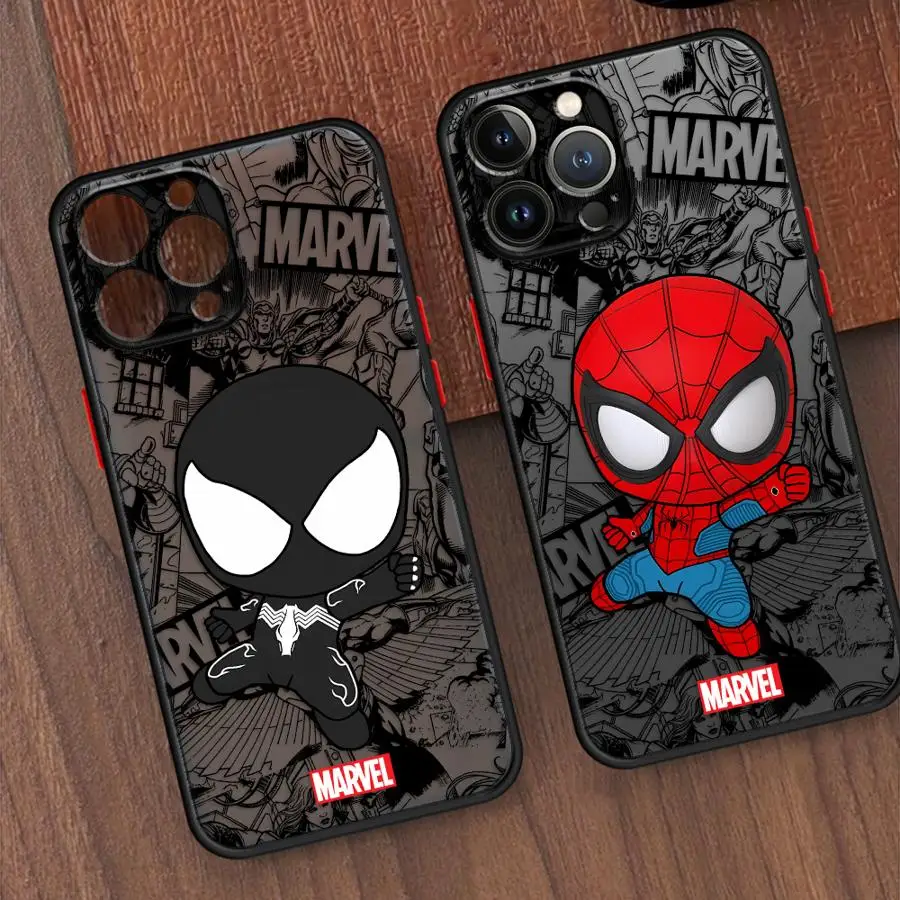 Custodia per telefono Marvel Spider Man Venom per iPhone 16 15 11 12 13 14 Pro Max 16 Plus 12 Mini 7 8 XR XS 15Pro MAX 16e
