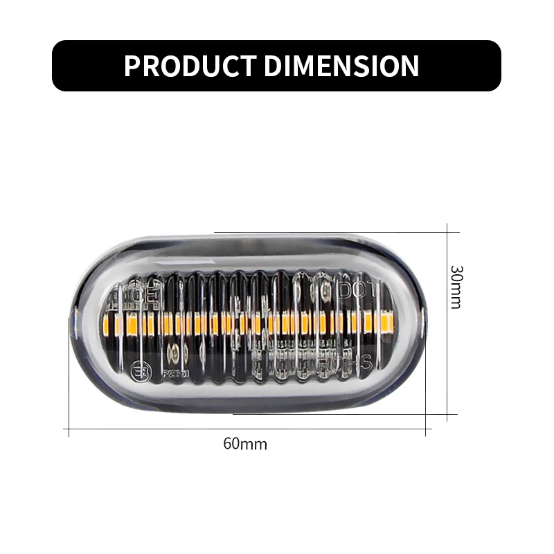 2PC For Wuling Hongguang Hongguang V 19-22 E10 EV50 Dynamic Fender Turn Signal Led Light Side Marker Lamp For Hongguang MINIEV
