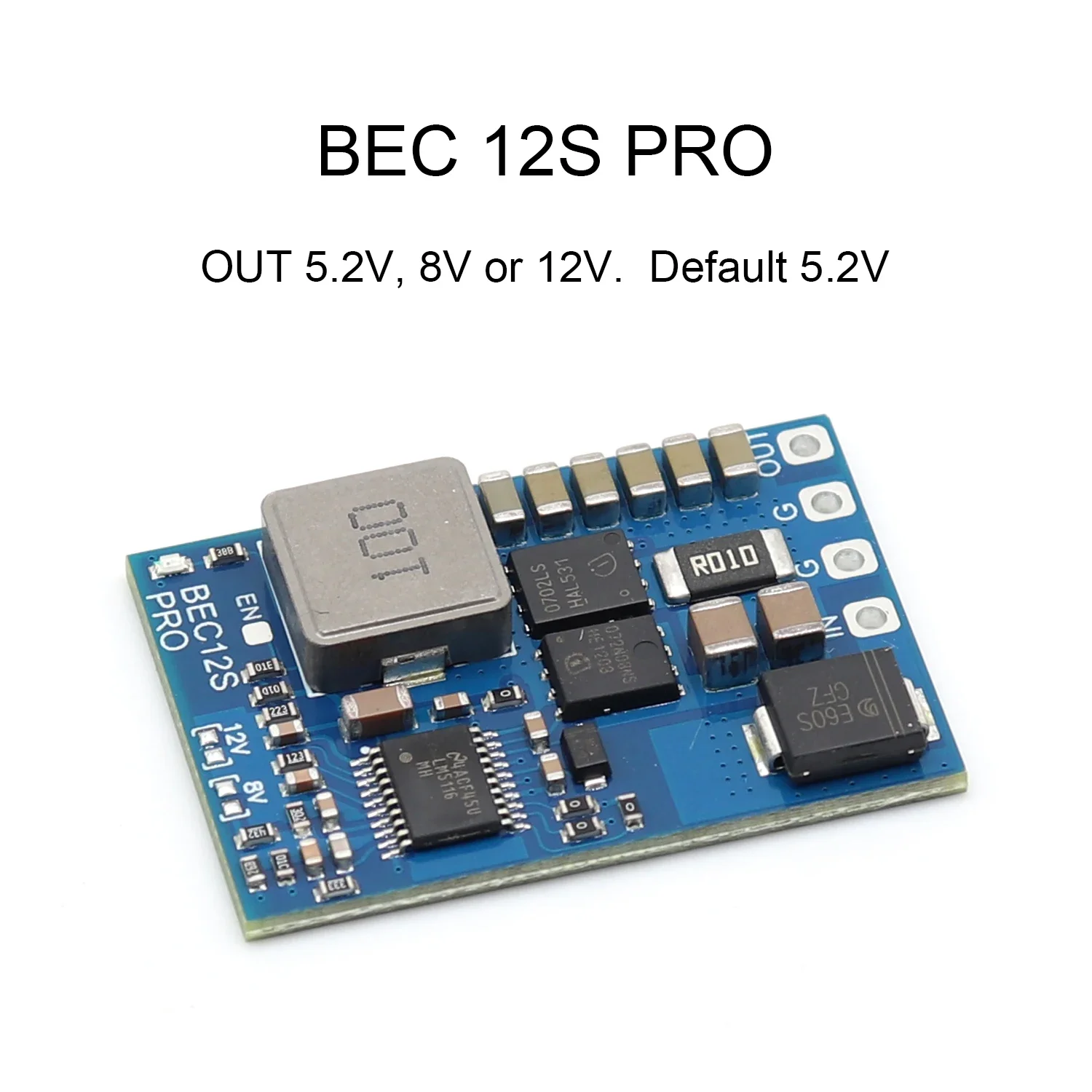 BEC12S PRO 9-55V to 5V/8V/12V-5A Voltage Regulator with Overcurrent Protection for FPV Drones And RC - Power Supply Module