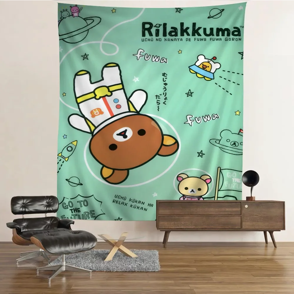 Cute Rilakkuma Bear Hippie Wall Hanging Tapestries Bohemian Wall Tapestries Mandala INS Home Decor