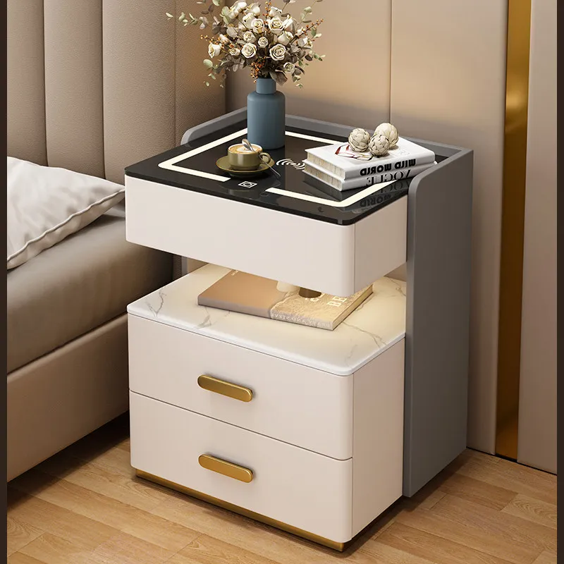 Minimalist Modern Design Multifunctional with Smart Password Lock Safe Box Bedside Table BTBT008 for Bedroom or Hotel