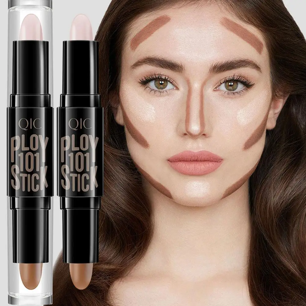 Double-head V Face Stick Highlighter Concealer Shadow Stick Contouring Brighten Long-lasting Facial Waterproof Makeup Cosme L8W5