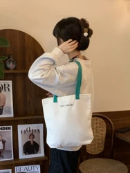leafage life hall2024 original shoulder letter versatile canvas bag lazy sunday