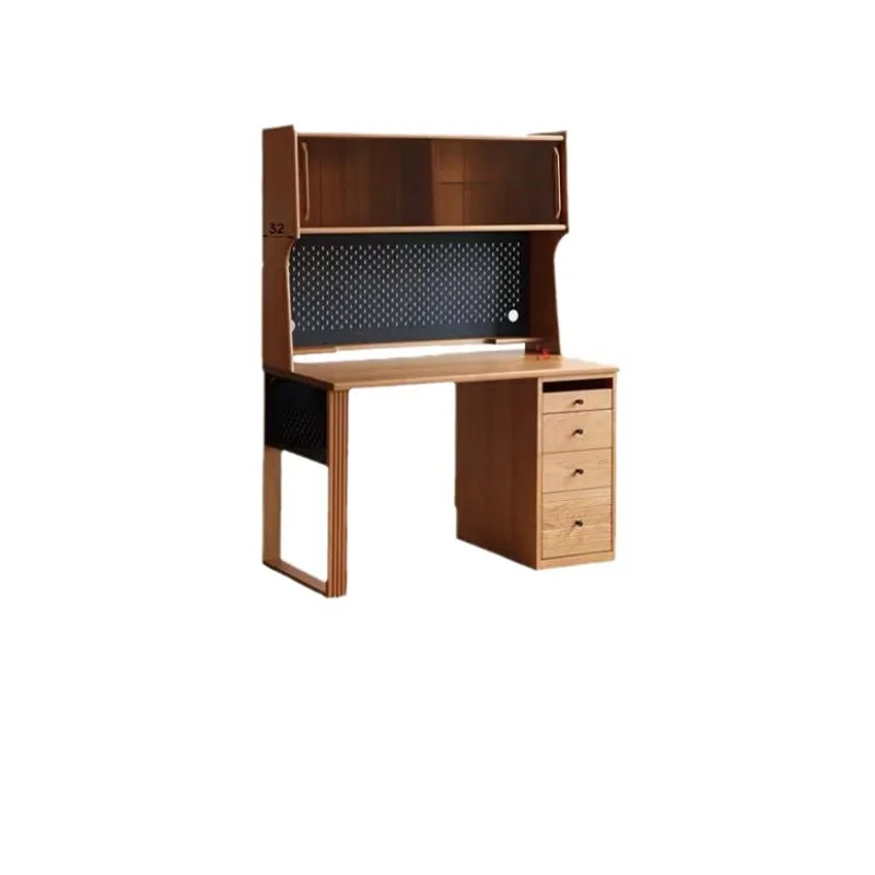 

Скандинавский письменный стол из вишневого дерева, книжная полка, японский интегрированный шкаф для хранения, обучающий компьютерный стол из цельного дерева