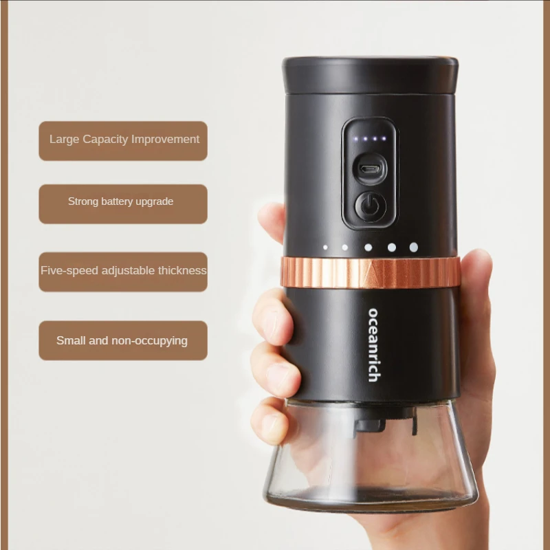 Portable bean grinder electric coffee   household small automatic kitchen appliance