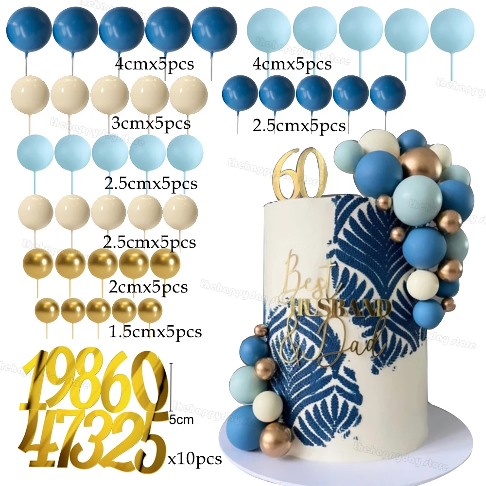 50ชิ้นลูกบอลสีทองครีมสีฟ้าของต - Number Puzzle Foam บทวิจารณ์และราคา