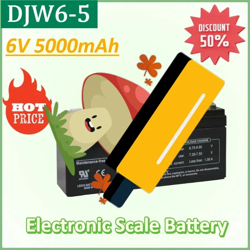 

DJW6-5 DJW6-5.0 6V 5000mAh Battery Rechargeable Lead-acid Accumulator for Children Toy Car Electronic Scale Elongated