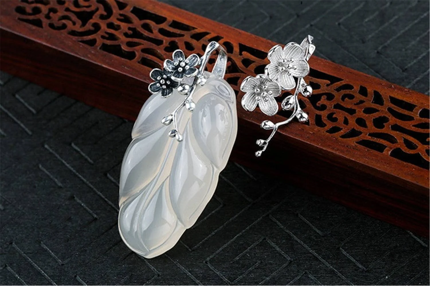 925 Sterling Silver Bail Connector Sterling Silver Plum Flower Pendant Pinch Bail