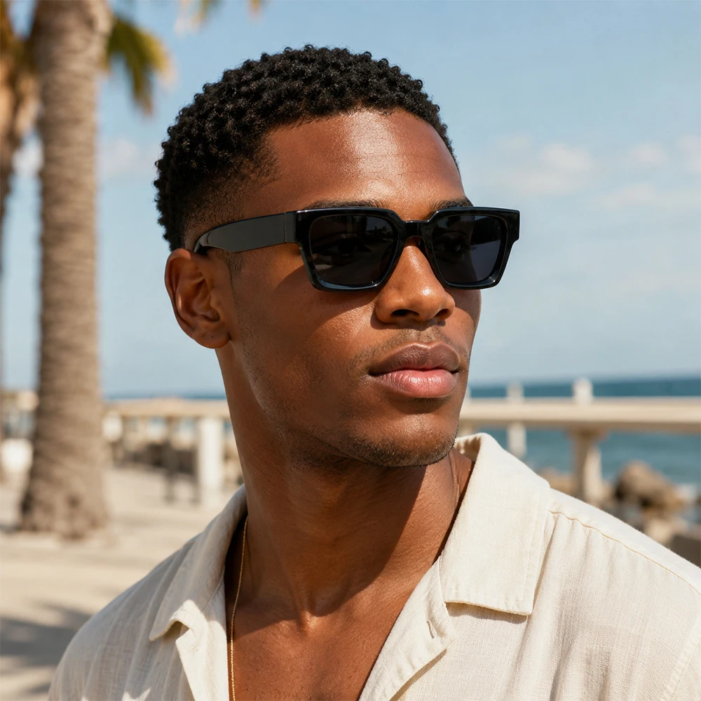 1/2PC Classic Thick Frame Square Sunglasses Men Women Rectangle Shades UV400 Anti UV Outdoor Driving Fashion Hip Hop Sun Glasses