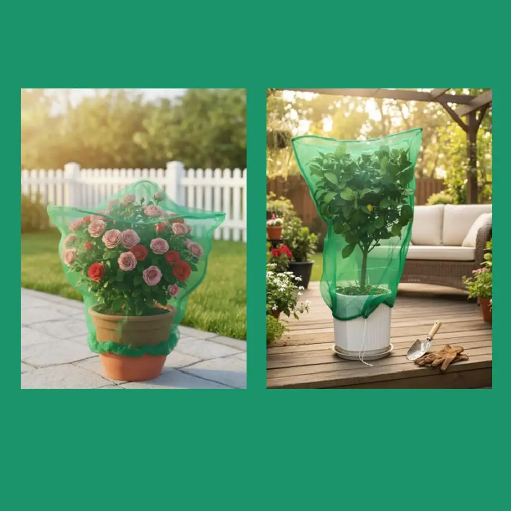 Breathable Mesh Plant Covers Zipper Transparent Insect Net Barrier Reusable Drawstring Plant Protection Bag Pest Control