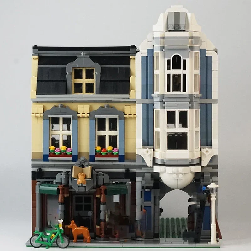 MOC-Blocos para Crianças, Modelo Street View, Pet Shop, Tijolos Técnicos, Montagem DIY, Brinquedos de Construção, Presentes de Férias