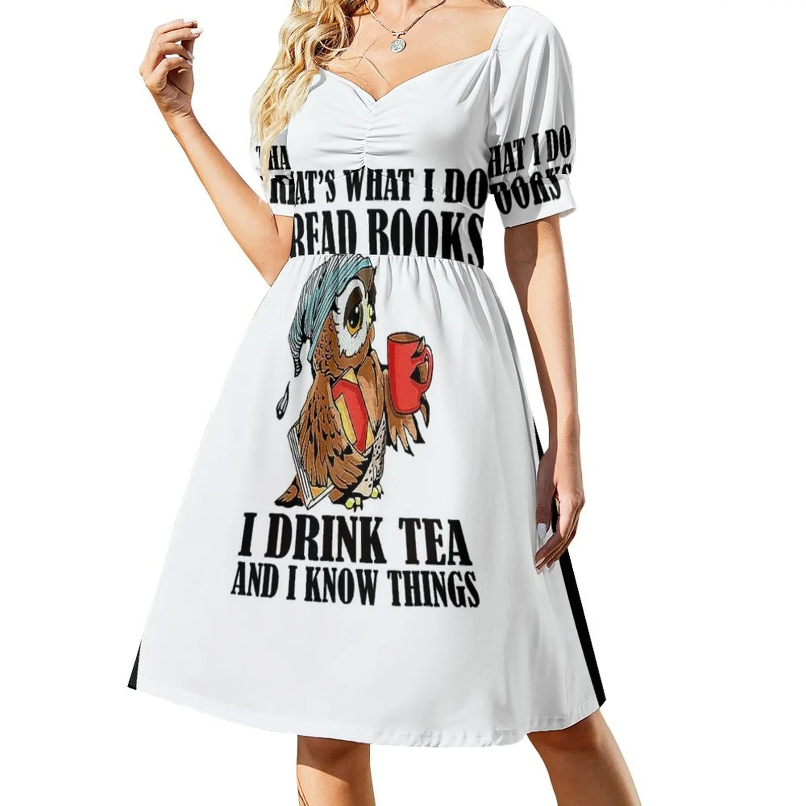 

That's what I do I read books I drink tea and know things Short-Sleeved Dress dresses for women 2025 Summer skirt