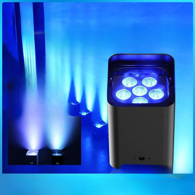 Cross-border battery par light 6-in-1 wireless par light dyeing surface LED 6 stage wedding atmosphere light