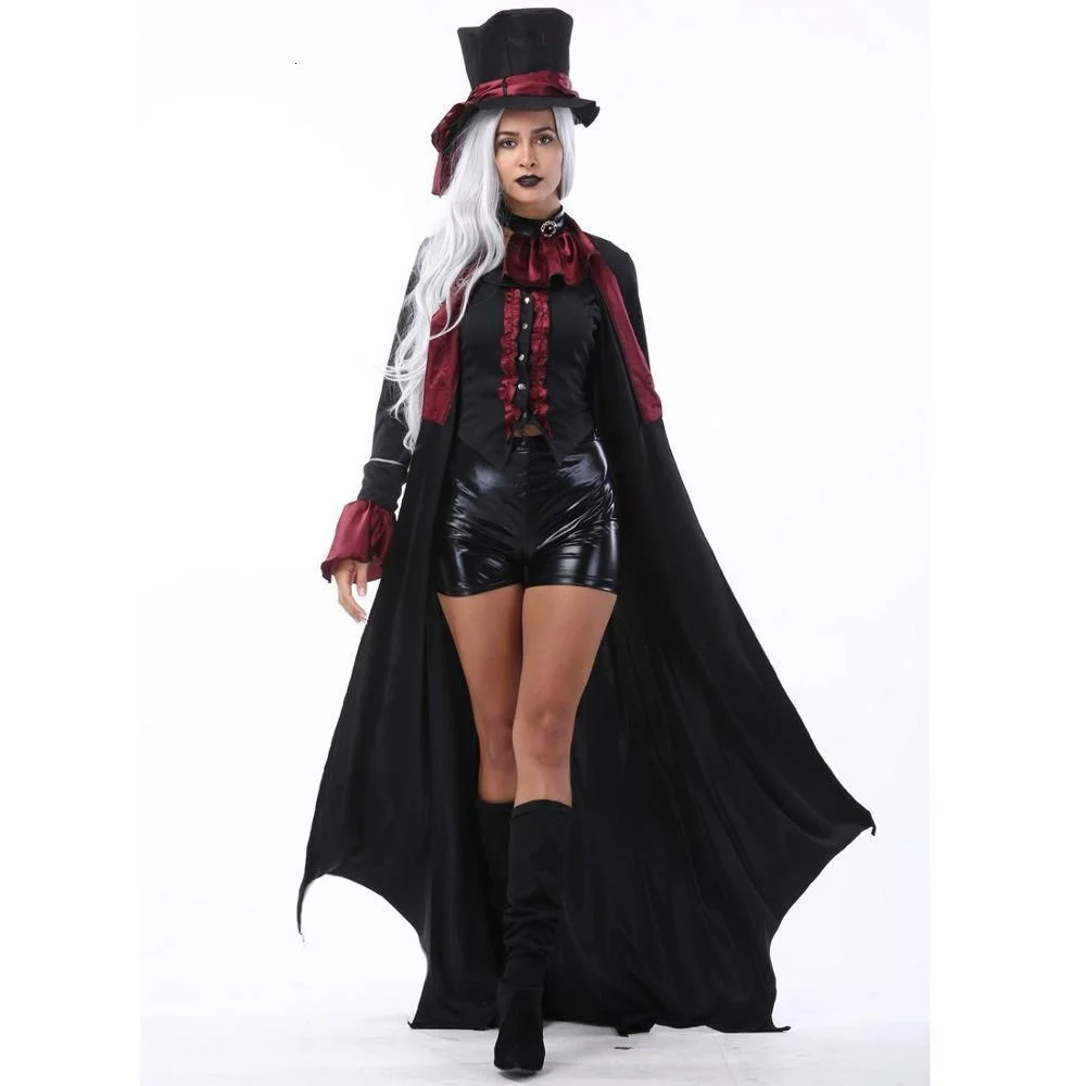 New Adult Vampire Costumes Women Mens Halloween Party Vampiro Couple Movie Cosplay Fancy Outfit Clothing Dresses