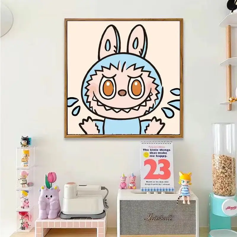 

Labubu Wall Art Decorative Painting Children's Room Living Room Dining Room Display Table Hanging Picture Small Audience Theme