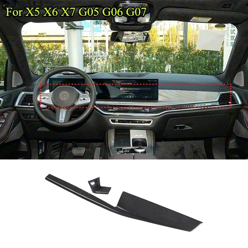 

For BMW X5 X6 X7 G05 G06 G07 23-25 Real Carbon Fiber Car Console Dashboard Trim Cover Dashboard Air Vent Frame Car Accessories