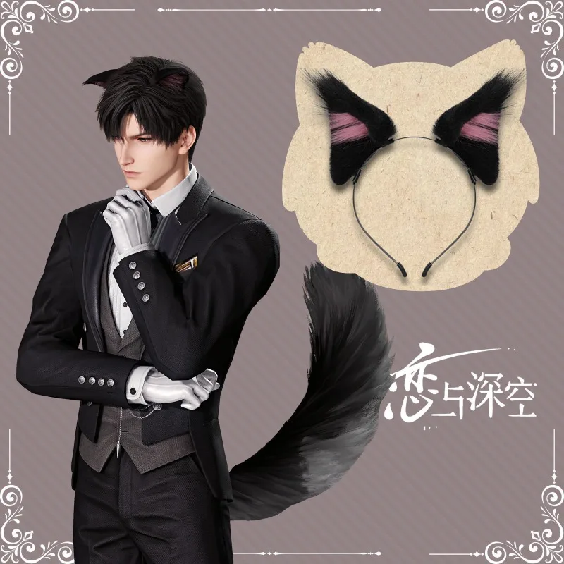 Jeu amour et espace profond Zayne Xavier Rafayel Sylus Cosplay chat oreille bandeau personnage accessoires chapeaux cheveux accessoires en Stock