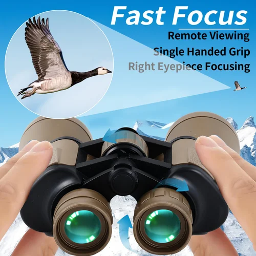 Imagen 2 del producto Binoculares militares 20x50 para adultos con prisma BAK4, lente FMC, telescopio, binoculares tácticos para senderismo, Camping al aire libre