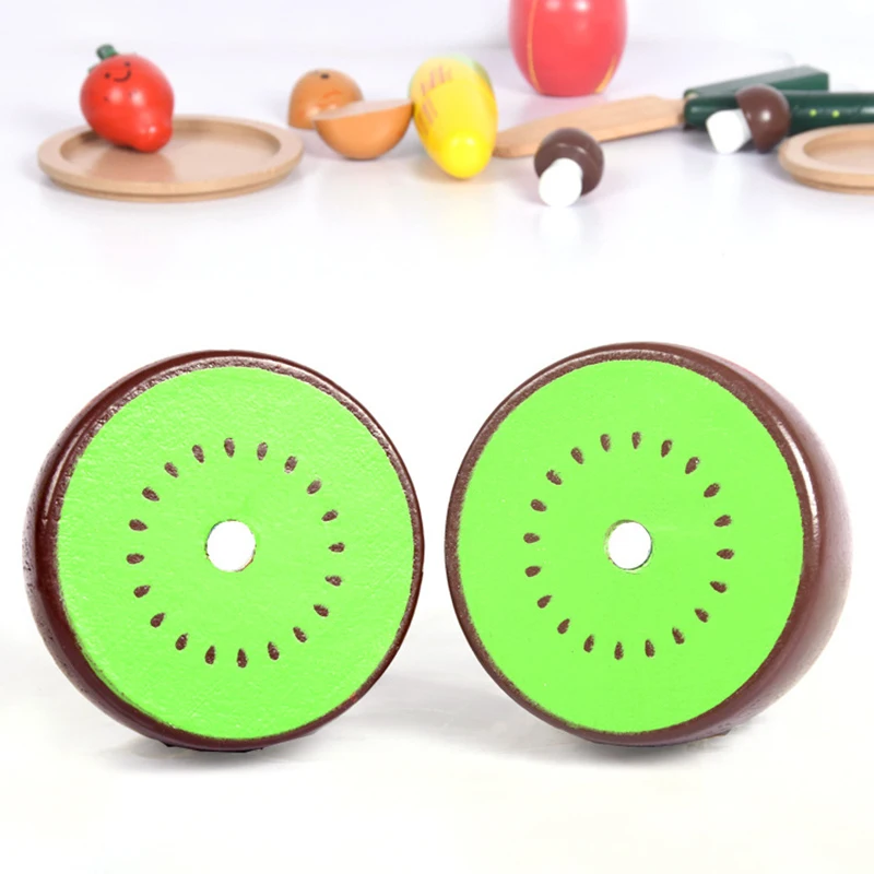 Juego de simulación de cocina de madera para niños, juego de frutas y verduras con cubo, casa Montessori, juegos educativos