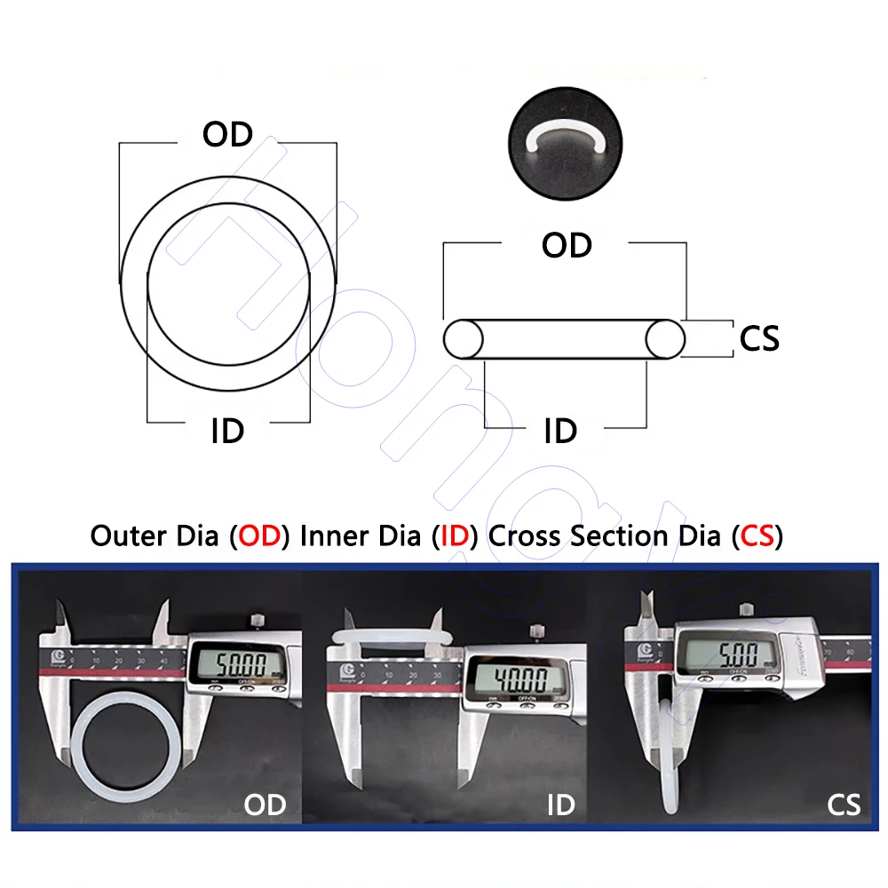 O-Ring in Silicone CS 1mm, O-Ring VMQ, guarnizione di tenuta in gomma bianca per rondella, filtro, pompa, impianto idraulico, calibro, Auto, macchina