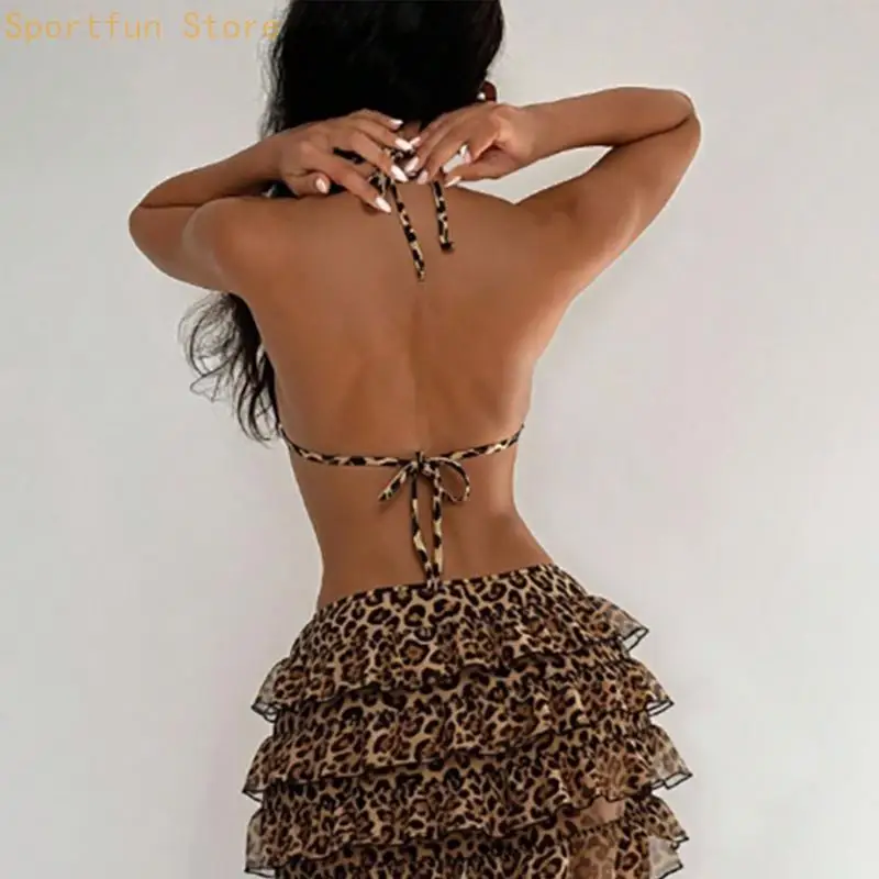 Conjunto tankini con estampado leopardo Trend que proporciona comodidad secado rápido y soporte seguro para que las