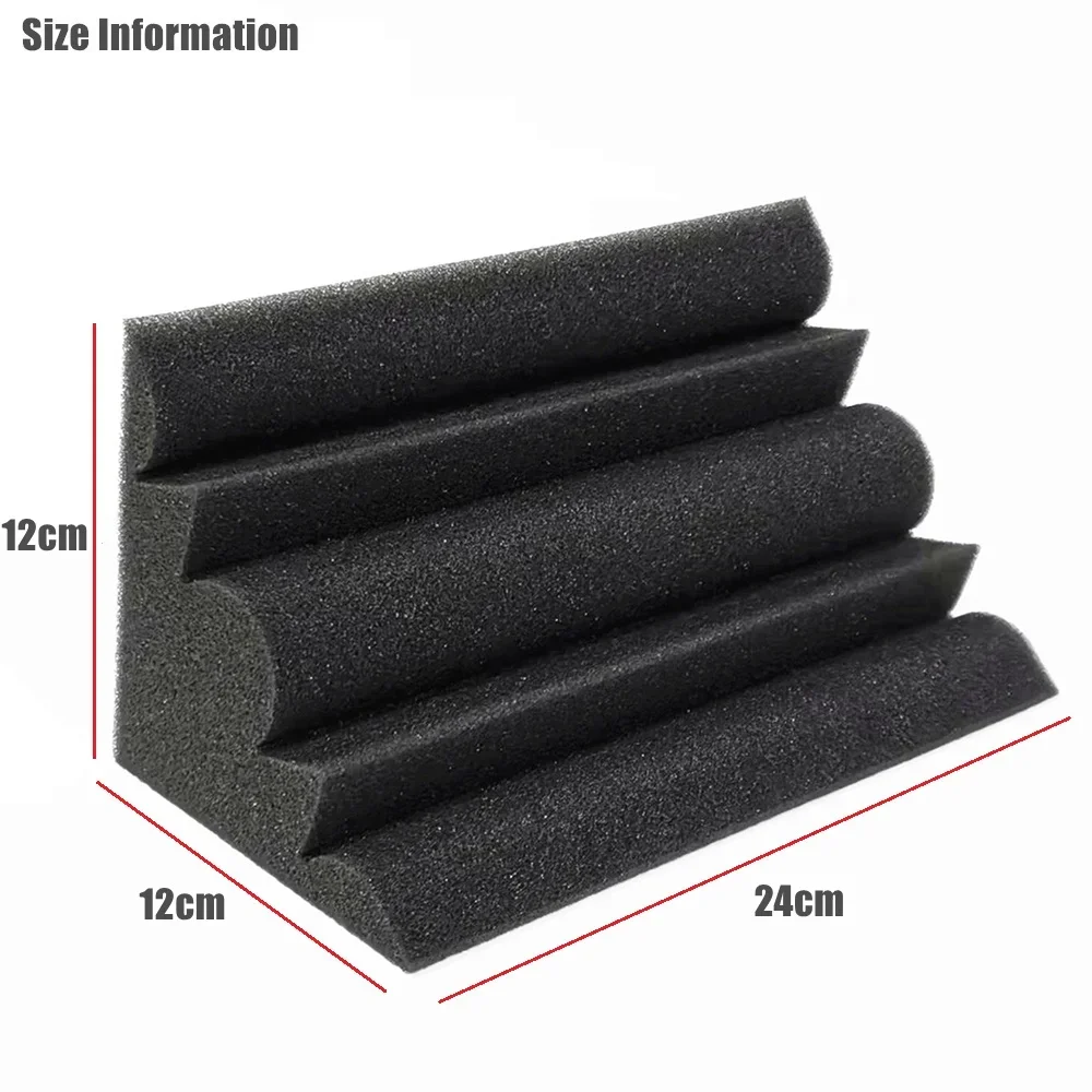 12/24Pcs 12x12x24cm Bass Traps Acoustic Foam Soundproof Foam Panel High Density Sound Absorption Studio Corner Foam