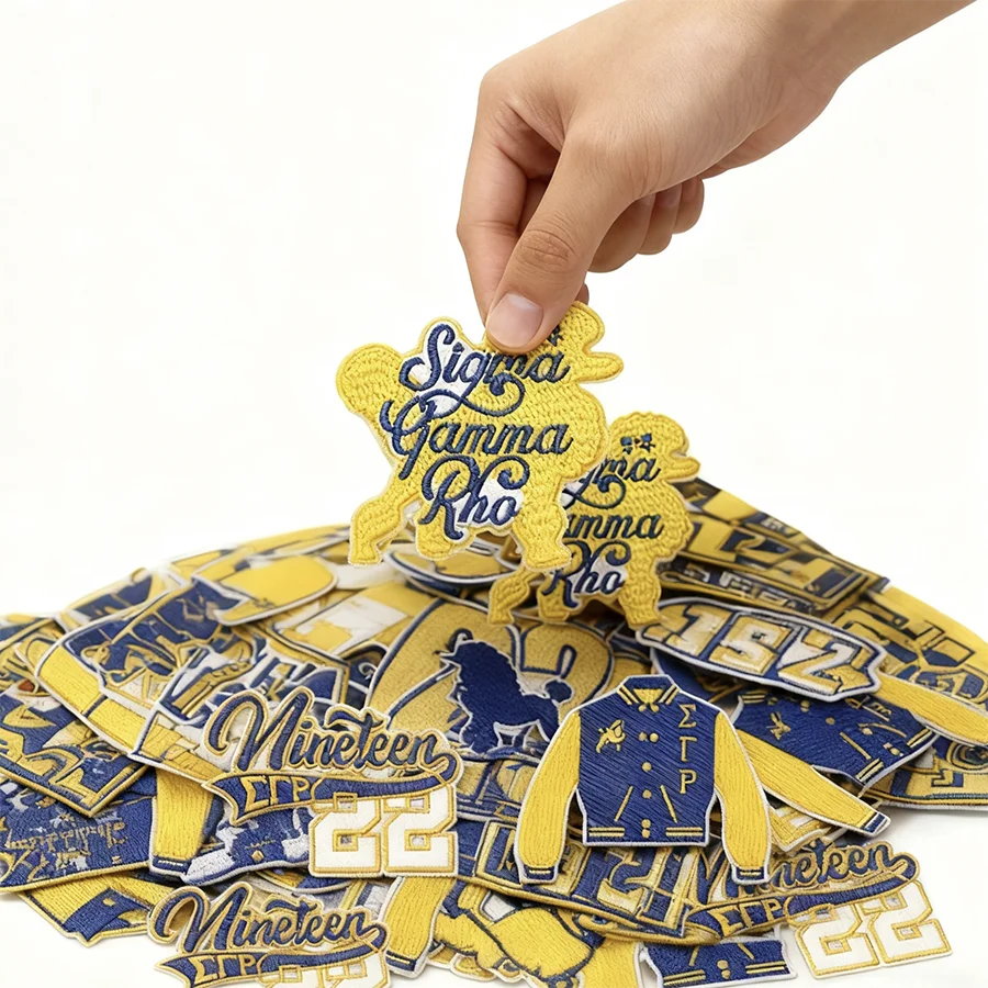 

Настраиваемые аксессуары для одежды Sigma Gamma Rho Sorority 1922 года с утюгом на нашивке для толстовок и шапок, значок Greek Life на заказ