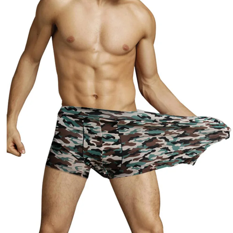 oversize Men cotton Spandex Boxer Camouflage plus size 8XL 9XL soft Breathable Boxer Underwear elasticity loose Boxer 150KG blue