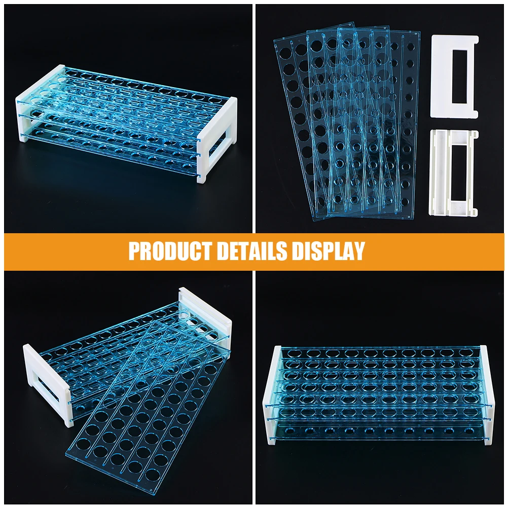 

50 Holes Test Tube Rack For Laboratory Sturdy Tube Holder Reusable Sampling Organizer Efficient Storage Stand