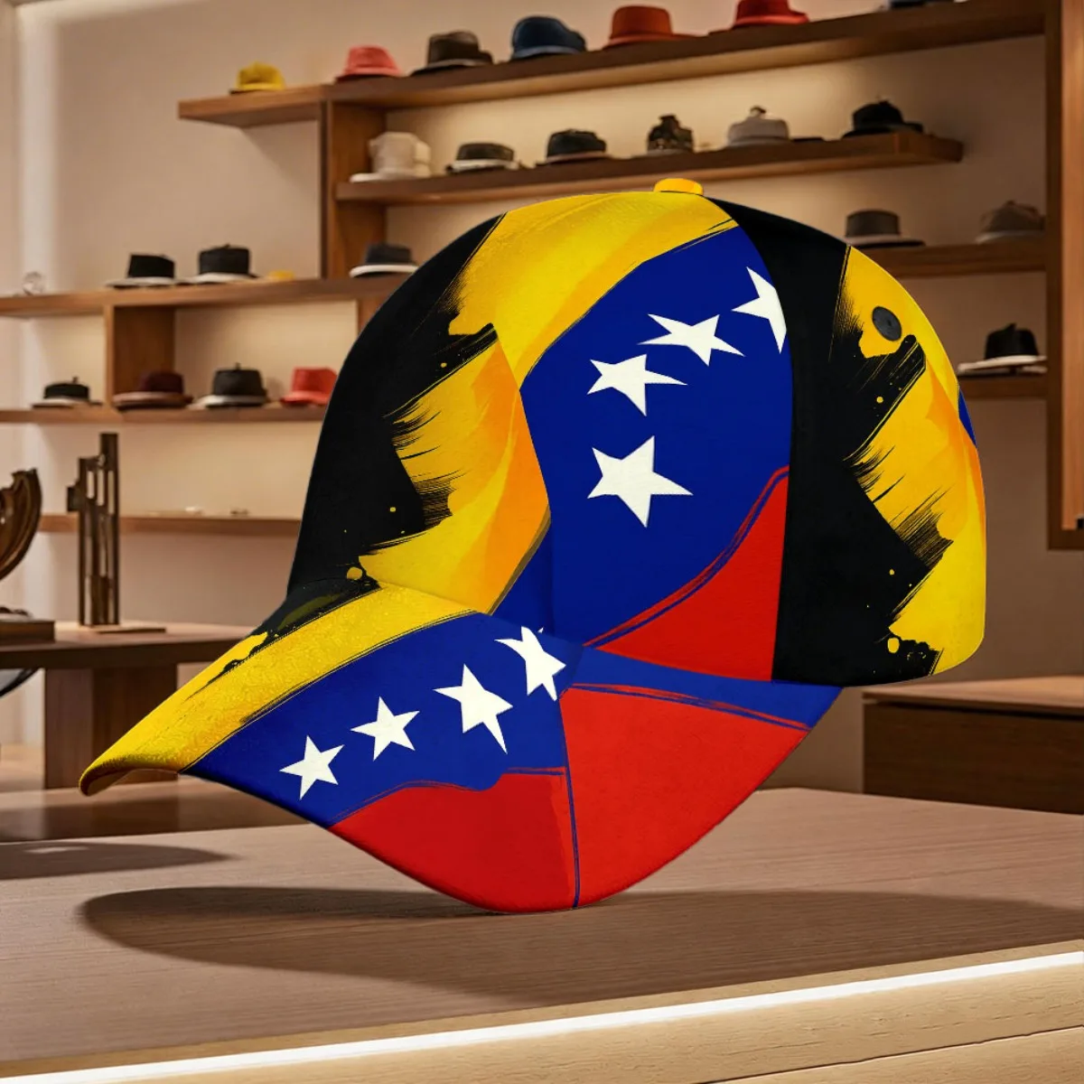 Venezuela Flag Artistic Trendy Patriotic Style Slight Stretch Leisure Comfort. Print All-Over Print Duckbill Hat Stylish