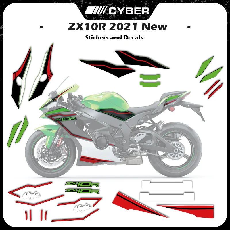 Do motocykli Kawasaki ZX10R 2021 2022 2023 2024 Pełny zestaw naklejek na owiewki OEM Wersja repliki Naklejka ZX-10R