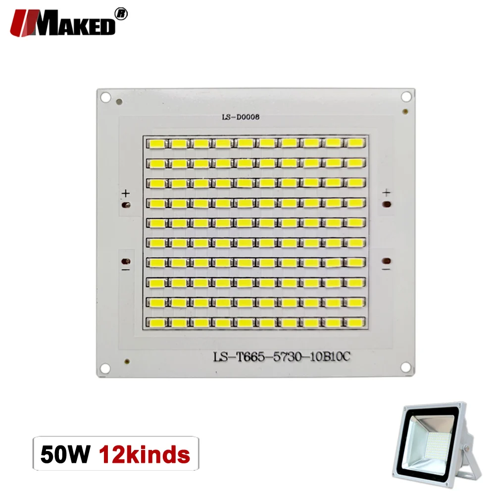 50W LED PCB Floodlight แผ่นอินพุต DC29-42V 1500mA SMD5730/2835/5054แหล่งกำเนิดแสง100% Power สำหรับกลางแจ้งโคมไฟเปลี่ยน