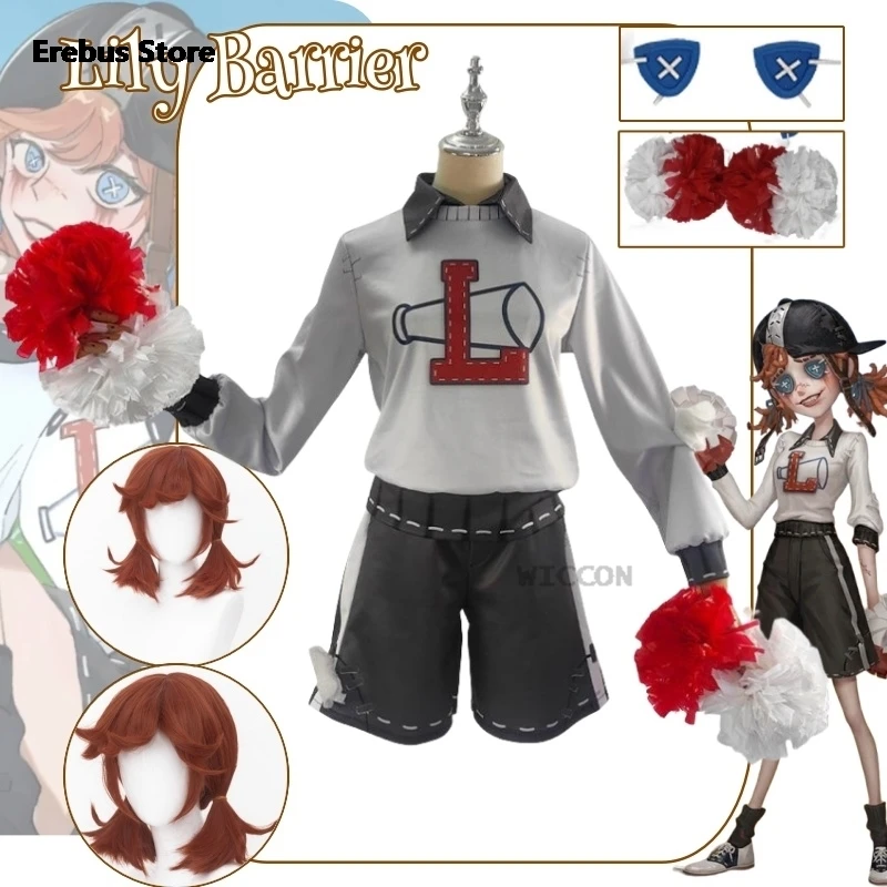 Disfraz de Anime de la barrera de lirio para mujer, conjunto de ropa, peluca, uniforme, animadora, fiesta de Halloween