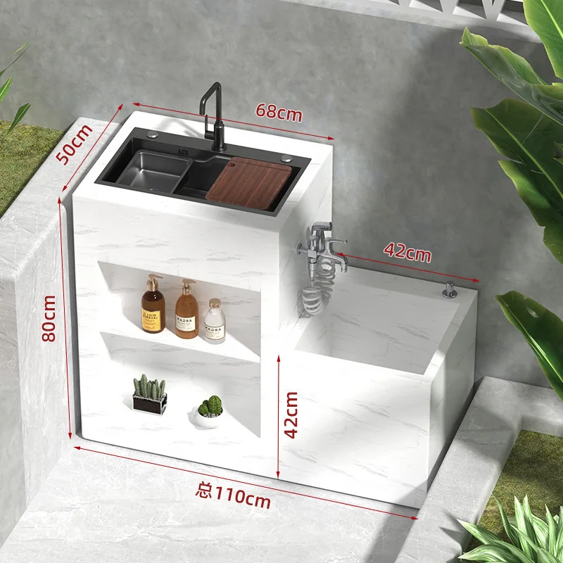 Washing table, mop pool, integrated cabinet, sink, vegetable basin, villa garden floor-to-ceiling terrace basin