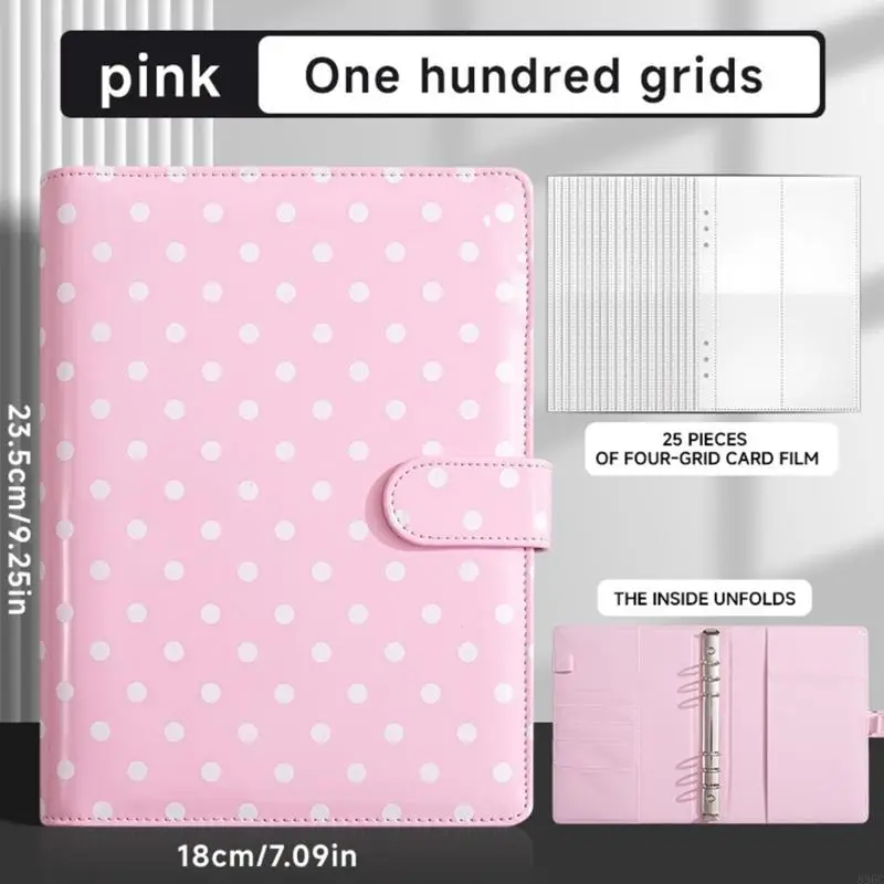 Photo Collection Book 100 Pocket Photo Album With 6 Rings Leather Binder Cover Card Organiser For 3Inch Photocard 896C