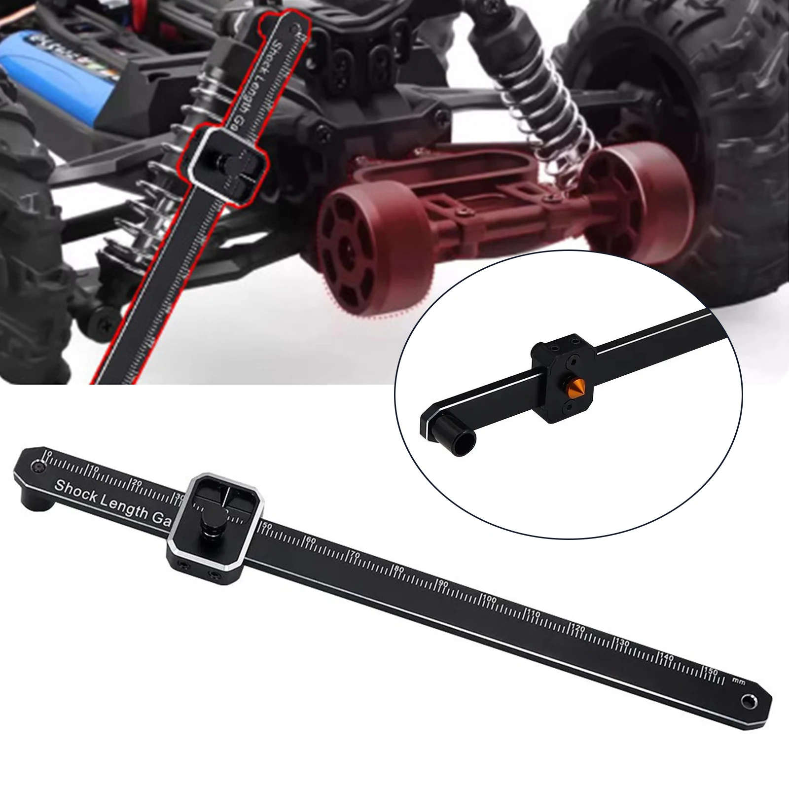 RC  Aluminum Shock Length Gauge 0-150mm Red