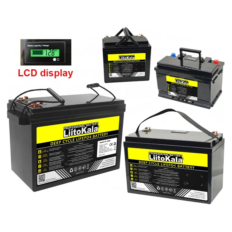 LiitoKala 12V/24V/36V/48V 310Ah 200Ah 180ah 100Ah 120Ah LiFePO4 batería para 4S 8S 10S 16S Solar Touring car carrito de golf sin impuestos