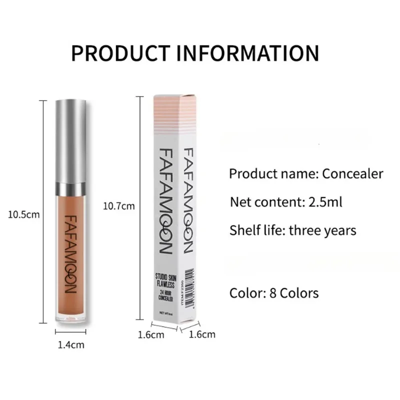 Liquid Concealer Foundation Corrector Anti Dark Circle Freckle Waterproof Foundation Highlighter Pen for Face Makeup