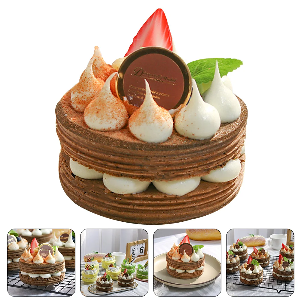 Dessert Simulation Cake Fake Food Artificial Model Desktop Decor Chocolate Cakes Prop Lovely Coffee