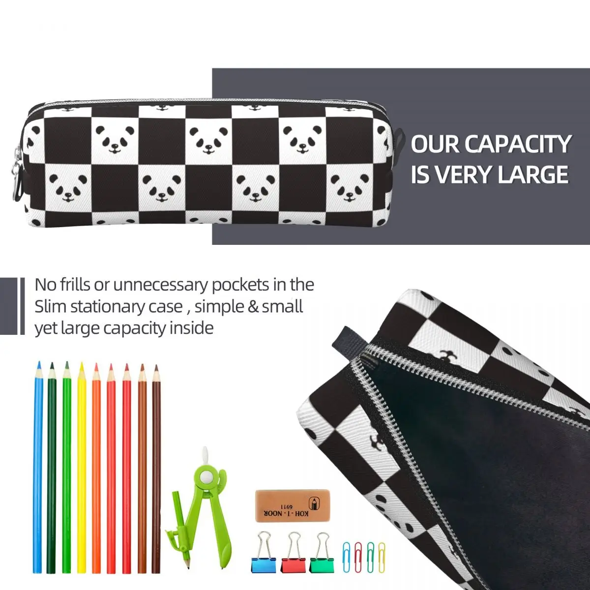 جديد الباندا الدب نمط مقلمة مقلمة حامل قلم للطلاب تخزين كبير أكياس قلم رصاص الطلاب القرطاسية المدرسية