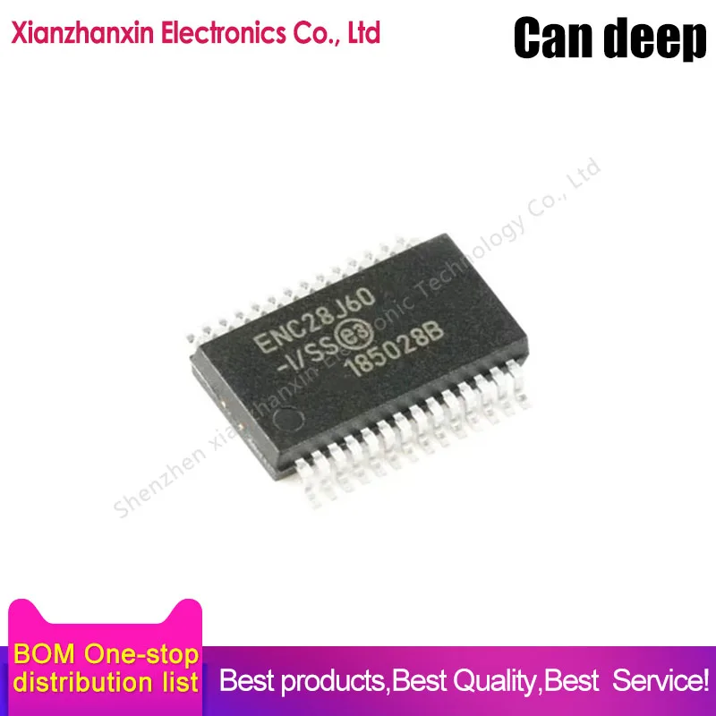1PCS/LOT  ENC28J60 ENC28J60-I/SS 28J60 SSOP-28 Ethernet controller chip
