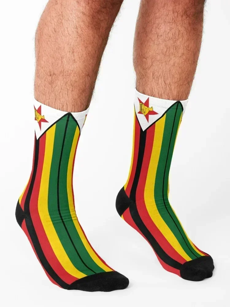 Calcetines con bandera de Zimbabwe, regalo de Navidad, calcetines deportivos de moda para hombres, calcetines de algodón de alta calidad para mujeres y hombres