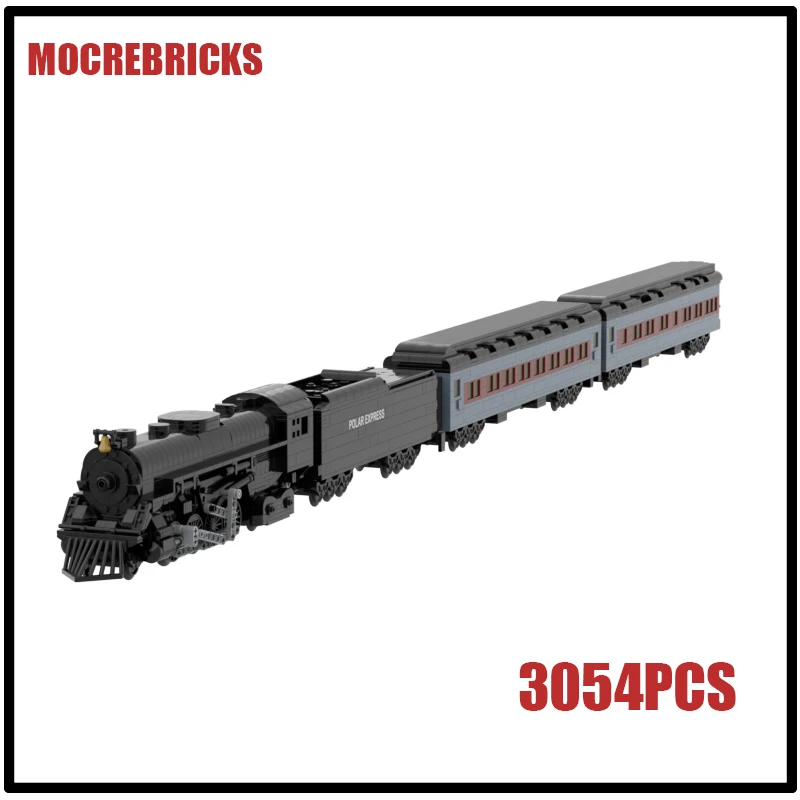

MOC Urban Railway Track Polar Express Train Assembling Model Building Blocks Technology Bricks Children's Birthday Toys