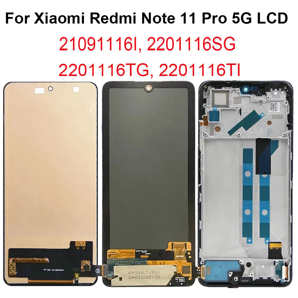 6.67\'\'AMOLED For Xiaomi Redmi Note 11 Pro 5G LCD Display Screen Touch Panel Digitizer Replacement For Redmi Note 11 Pro Screen